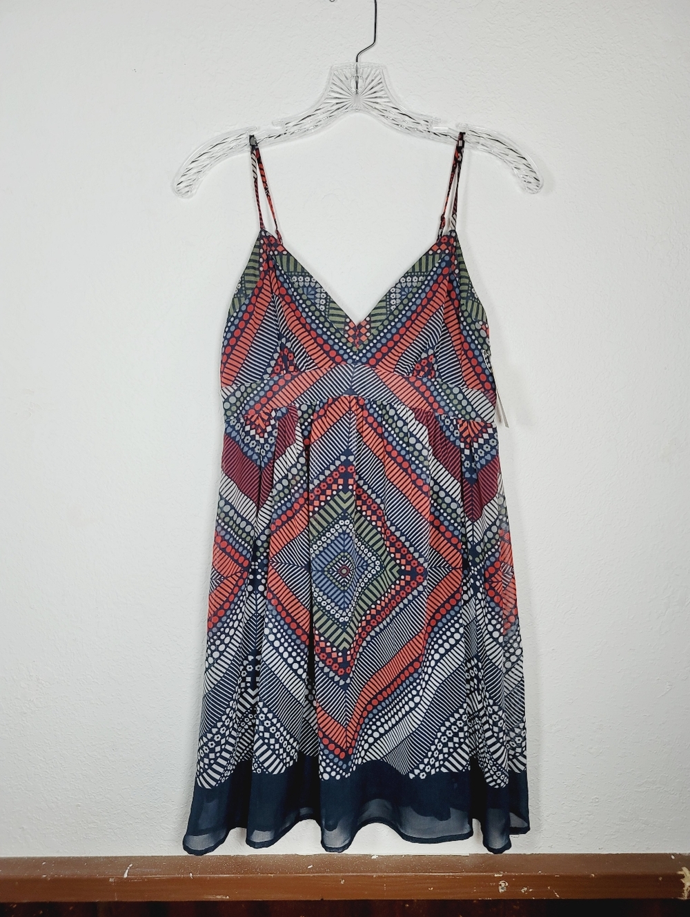 American Eagle Outfitters Navy Multi-Color Printed Summer Dress, Size 4